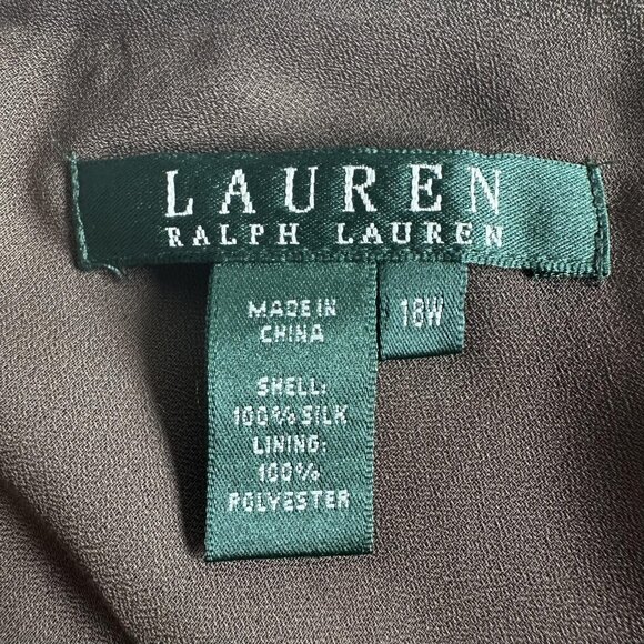 Lauren Ralph Lauren Tahiti Midi Skirt Womens 18W Brown Silk Lined‎ Boho Rustic - Picture 5 of 9